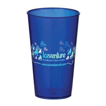 Arena Cup in blue with full colour print logo