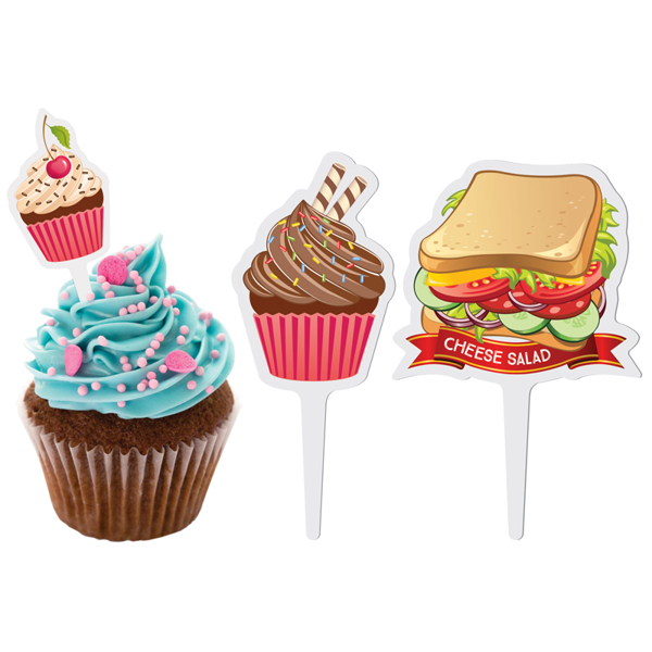 finger food flags with food designs