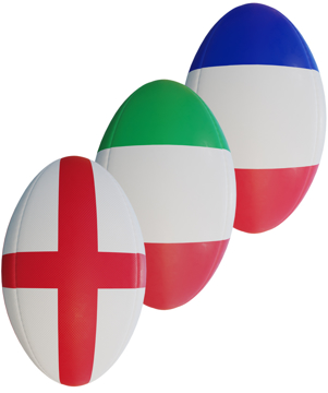 Flag Patter Rugby Ball Group Image