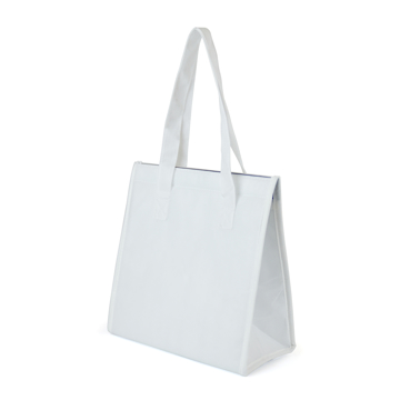 White shoulder bag style cooler bag