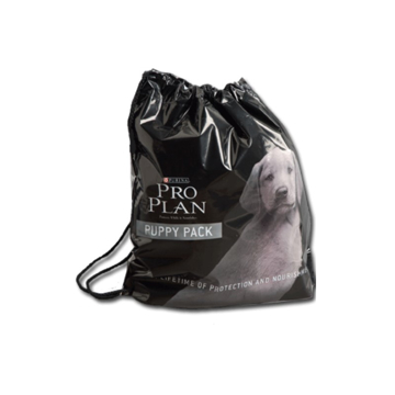 Plastic Duffle Bag in black with full colour print
