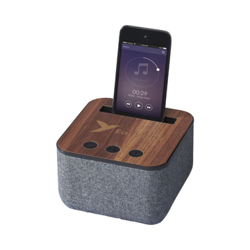 shae bluetooth speaker with a phone to the top