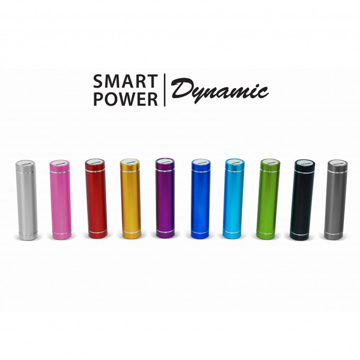 Cylindrical power bank in a wide range of metallic colours