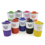Promotional reusable take out mugs in a range of colours with printed logo