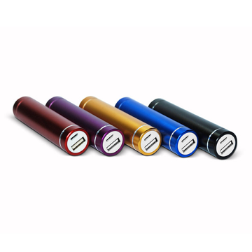 Executive Powerbank in red, purple, gold, blue and black with USB socket