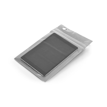 Waterproof tablet case with gray back and clear front