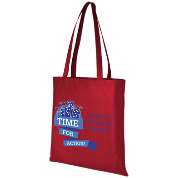 Tote shopping bag with large printing area on the front