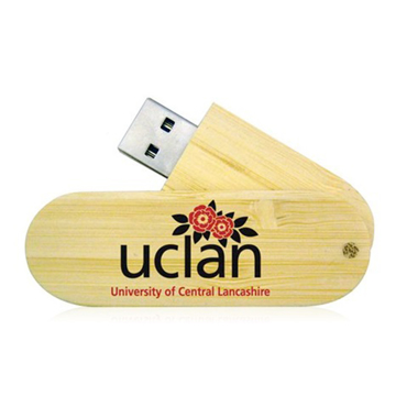 Bamboo Twist USB slightly extended with 2 colour print logo