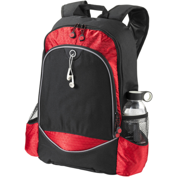 Benton 15" laptop Backpack in black and red