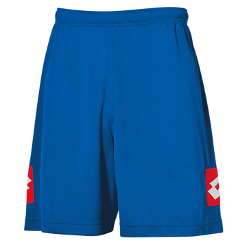 Classic Performance Football Shorts in blue with 2 colour print logo on each side of leg
