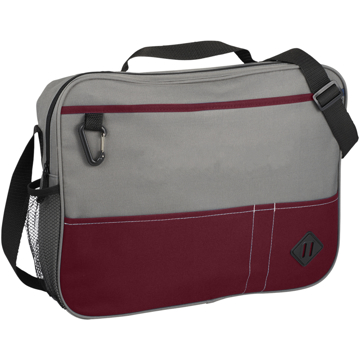 Grey and red laptop shoulder briefcase