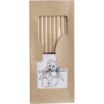 drawing set in cardboard brown paper packaging