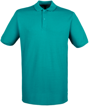 Modern Fit Short Sleeve Polo Shirt in green with collar and 2 buttons