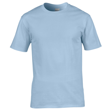 Premium Cotton T-Shirt in light blue with taped crew neck