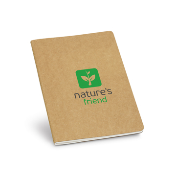 Recycled Notepad in brown with 2 colour print logo