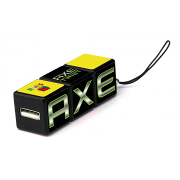Rubiks Twist USB in black and yellow with full colour print