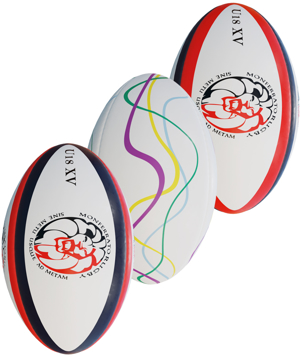image showing 3 PVC Size 5 Rugby Balls