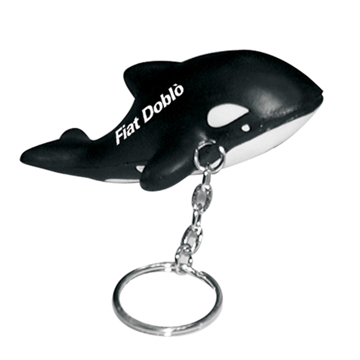 Stress toy keyring in the shape of a killer whale