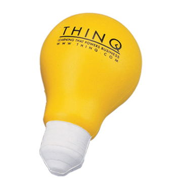 Stress light bulb in yellow