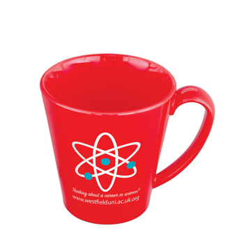 red supreme mug with 2 colour branding