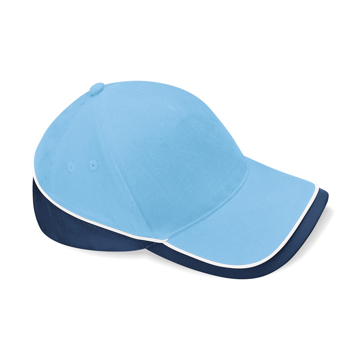 Teamwear Competition Cap in light blue with navy and white contrast trim