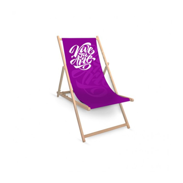 Traditional Deckchair in purple with 2 colour print