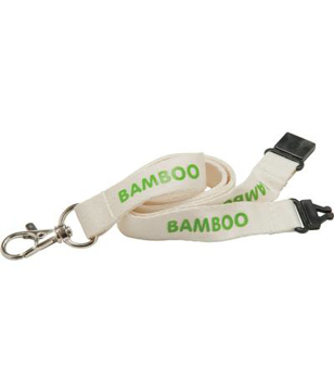 15mm Bamboo Lanyard in natural with 1 colour print
