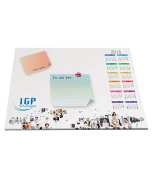 A2 Deskpad with 50 sheets of white paper and full colour print
