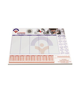 A3 Deskpad with calendar and 50 sheets of white paper and full colour print