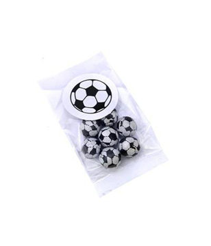 Clear Bag Filled With Chocolate Footballs
