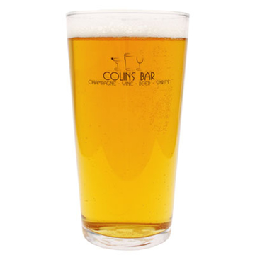 pint glass with a 1 colour corporate logo