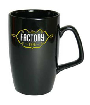 Corporate Mug in black with 2 colour print logo