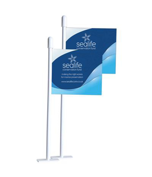 Mini paper desk flags personalised with a full colour print to advertise a company