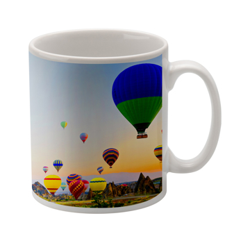 full colour white mug with photographic image design