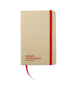 A6 evernote recycled paper notebook with red elastic closure strap and ribbon with 2 colour print logo