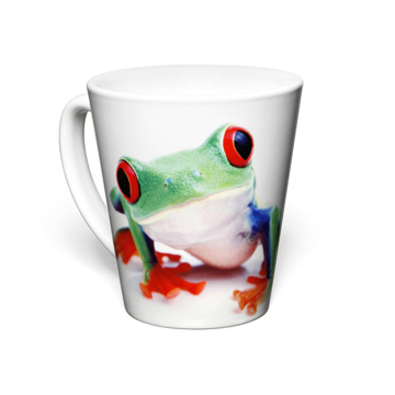 white latte photo mug with full colour design