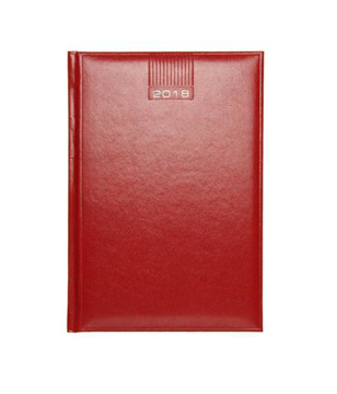 A5 Madrid Diary with padded cover in red with silver foil blocked year date