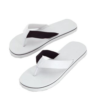 Mele Flip Flops in black and white