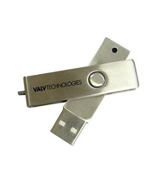Metal Twister USB in silver with 1 colour print logo