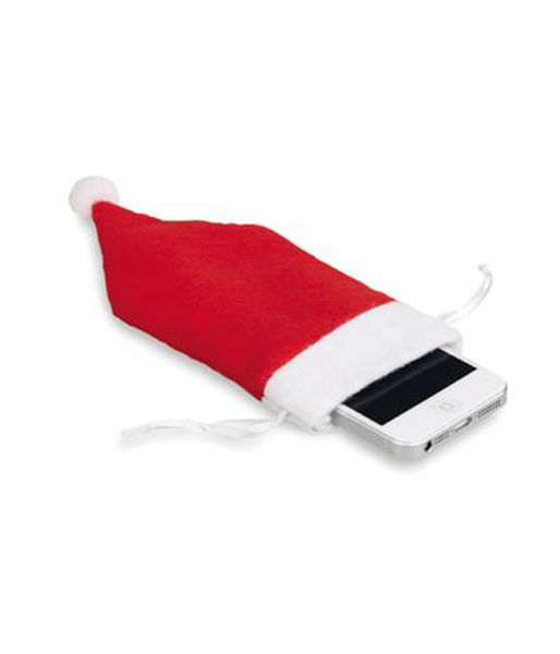 Santa Hat Phone Holder in red and white