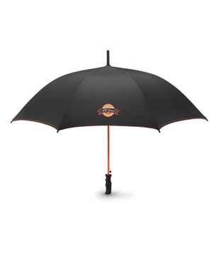 Skye Umbrella in black with red details and full colour print logo