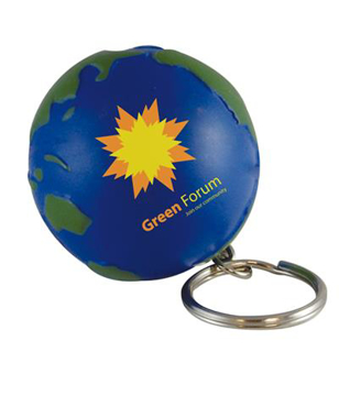 Stress ball keyring in the shape of a globe
