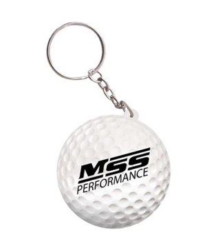 White stress golf ball on a key chain
