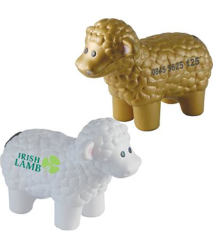 Wolly sheep stress toys in white and gold