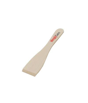 wooden cooking spatula with a 2 colour logo to the handle