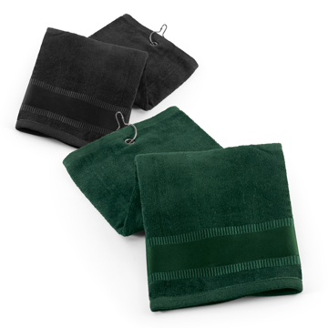 Golf Towel in green and black
