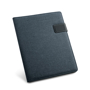 Navy A4 imitation leather notepad organiser with magnetic lock