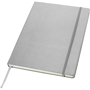 Silver A4 executive notebook with a hard cover and elastic closure