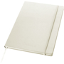 White A4 executive notebook with a hard cover and elastic closure