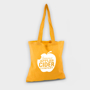 branded shopping tote bag in yellow